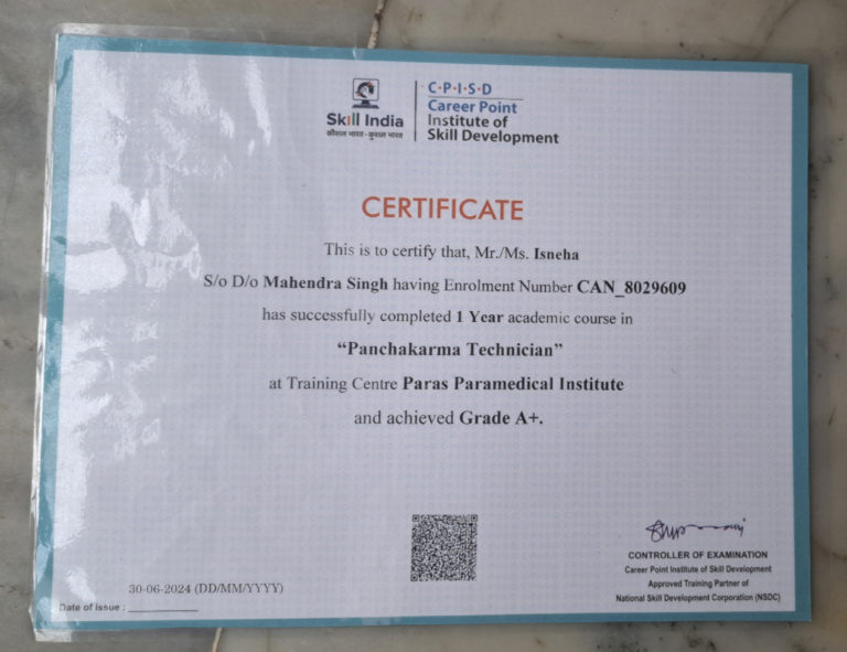 Sneha Sharma Ayurveda Panchakarma Therapist Haridwar Uttarakhand Bharat Care 247 2 768x591