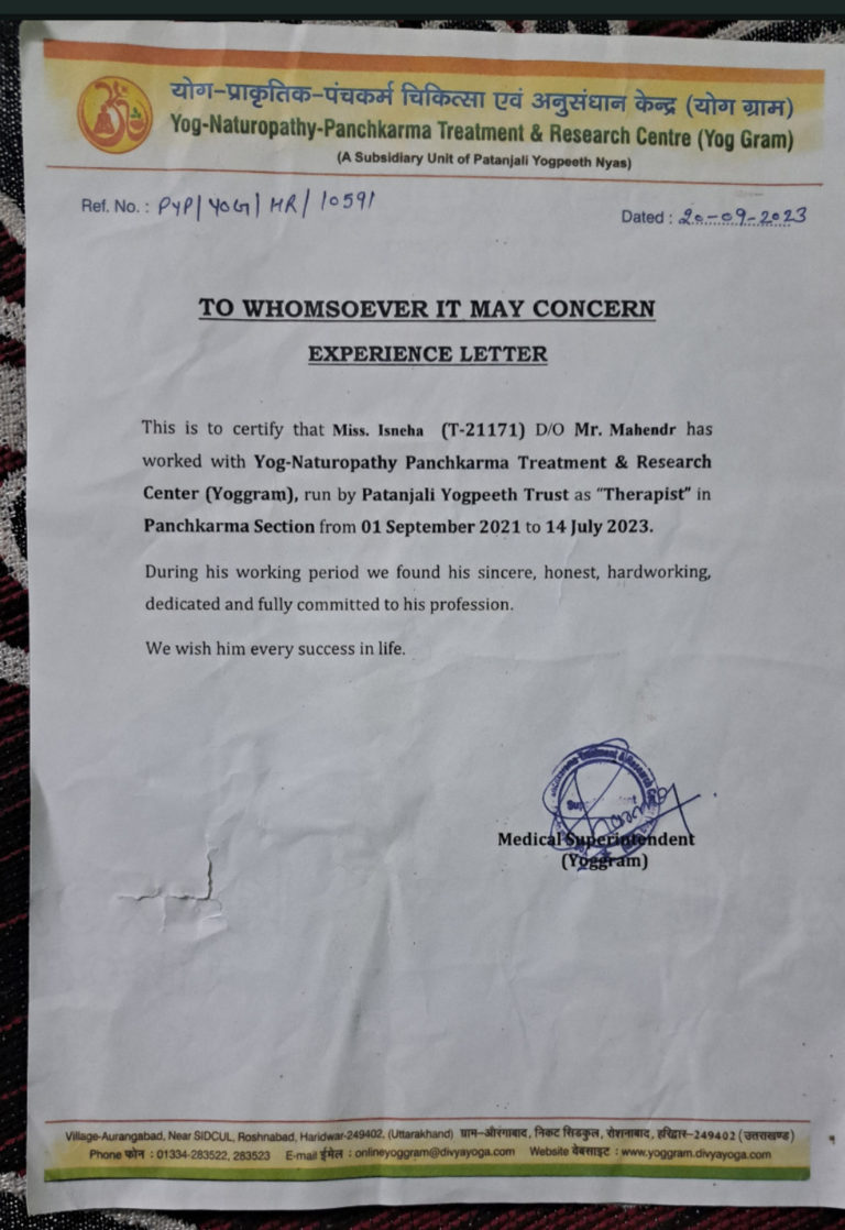 Sneha Sharma Ayurveda Panchakarma Therapist Haridwar Uttarakhand Bharat Care 247 3 768x1118